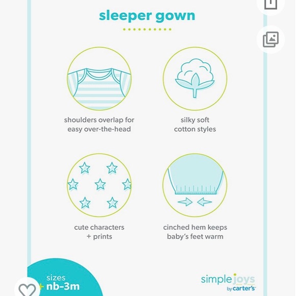 SOLD Simple Joys by Carter’s Cotton Baby Sleeper Gowns - Picture 10 of 10